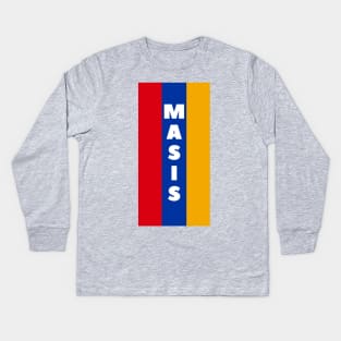 Masis City in Armenian Flag Vertical Kids Long Sleeve T-Shirt